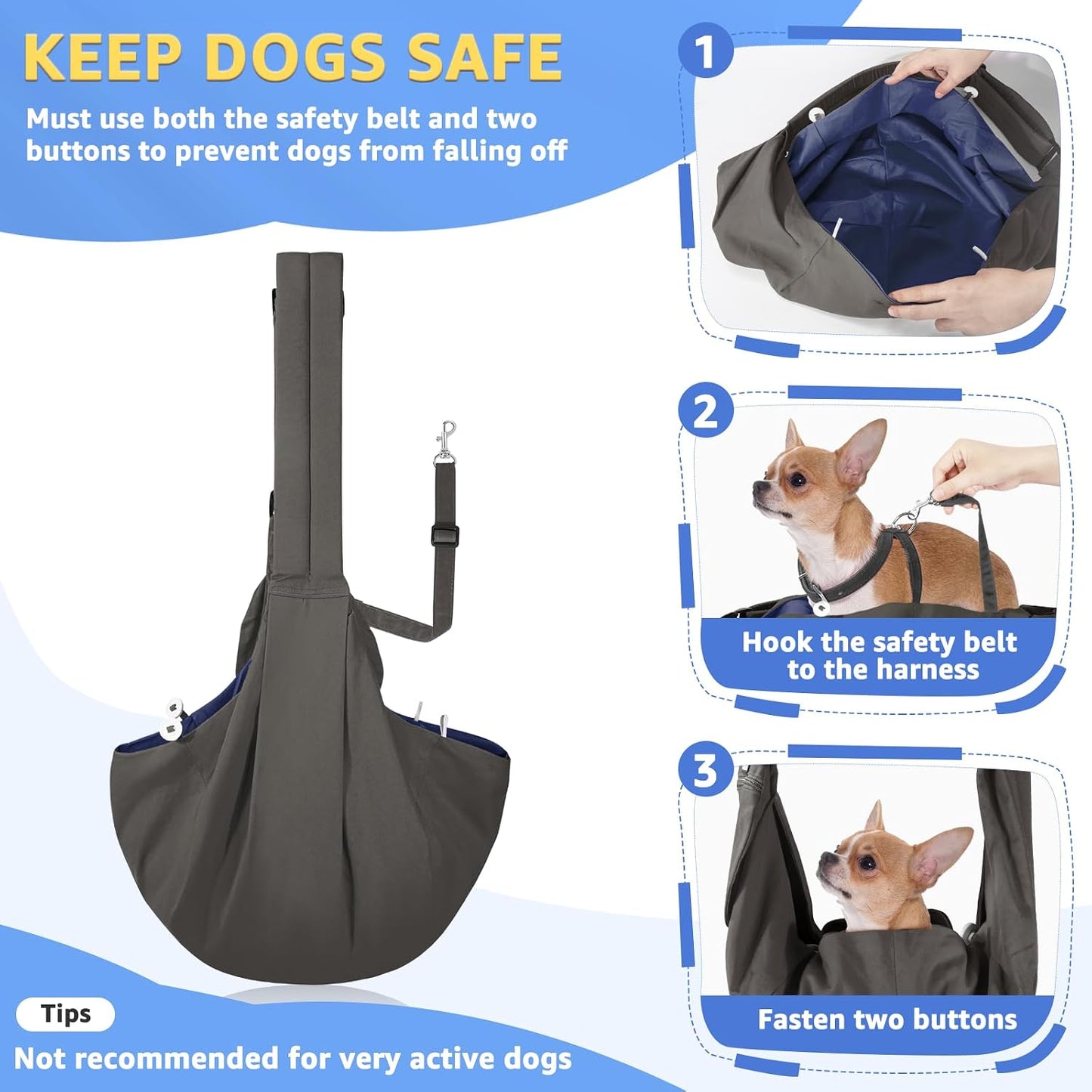 SlowTon dog carrier front zipper pocket storage