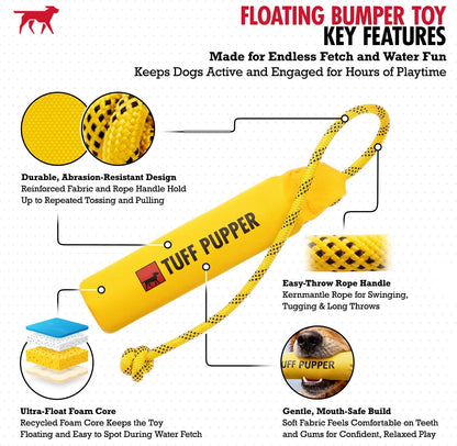 Dog retrieving Tuff Pupper foam bumper from water