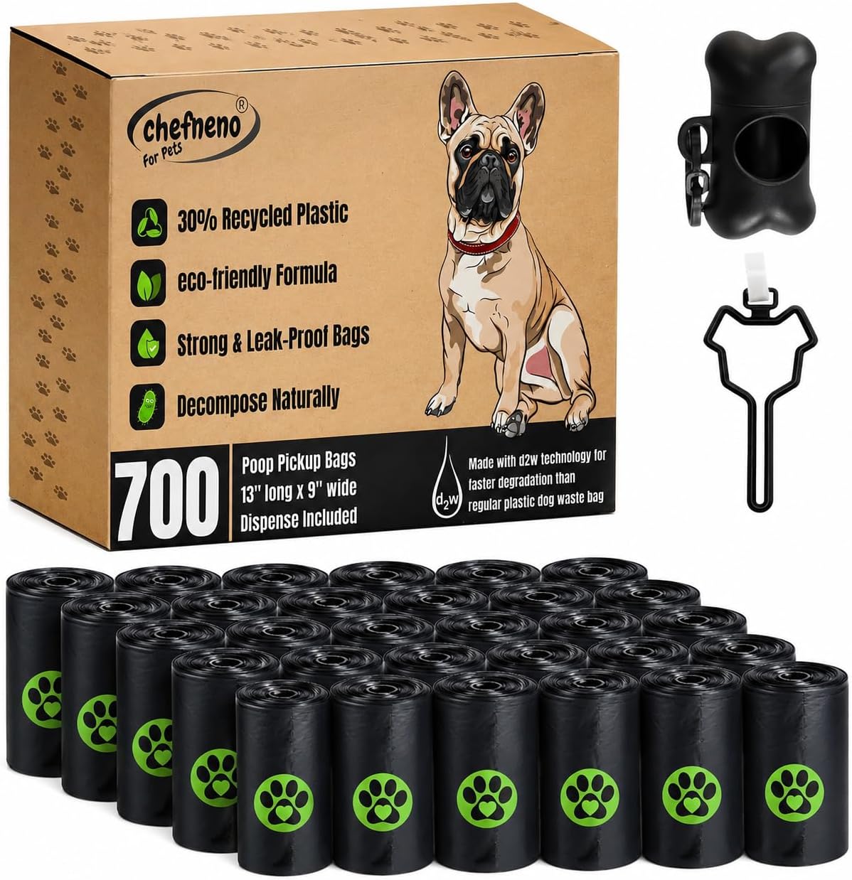 Doggy Poop Bags Biodegradable with Dispenser (1440 Bags) Eco-friendly Dog Waste Pickup Bags Landfill-friendly Refill Rolls Cat Waste Bags (Green, 72 Rolls, Unscented) - Image 11