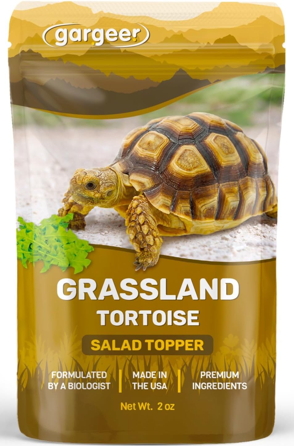 Gargeer 2 Ounce Desert and Grassland Tortoise Food Supplement front packaging