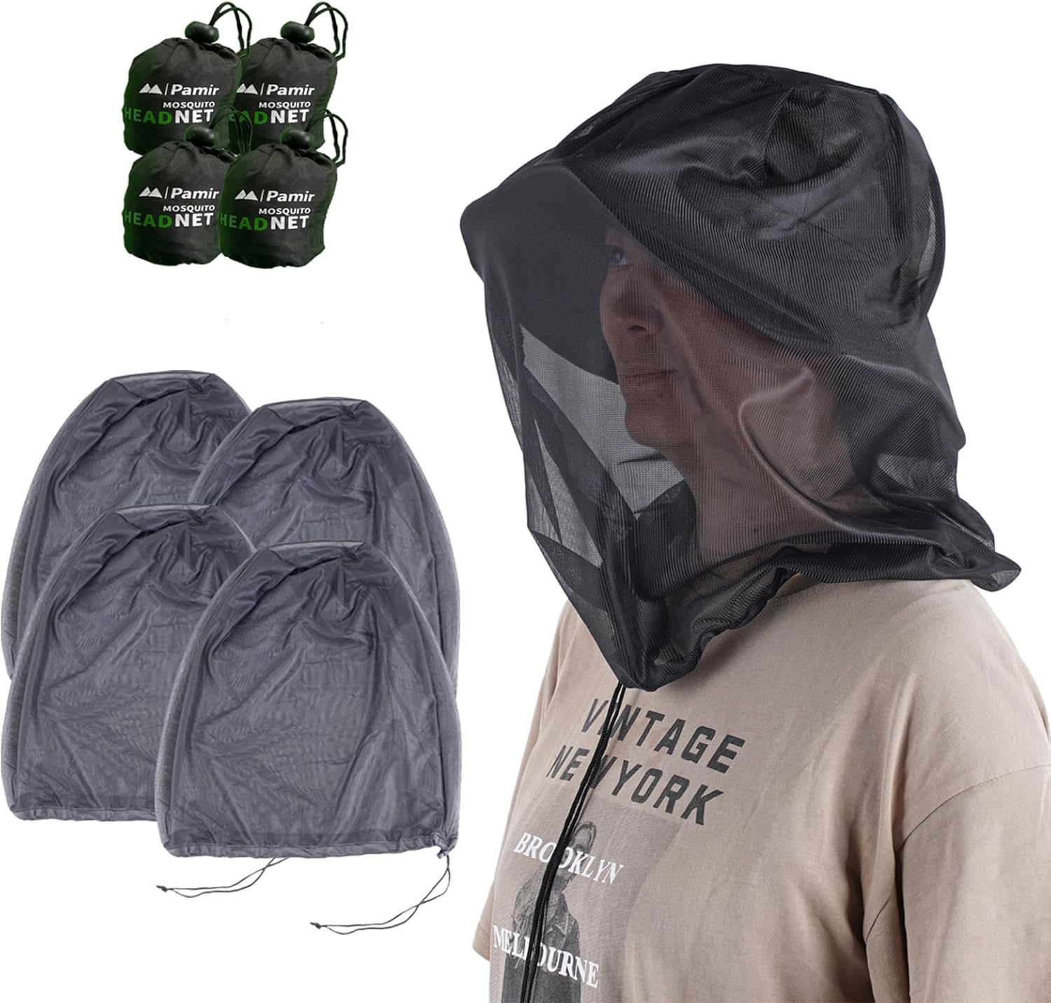 Pamir 4 pack mosquito head net mesh front view