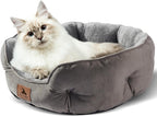 Grey round pet bed for small dogs