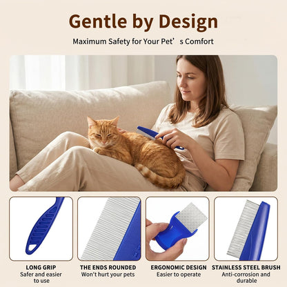 Top down view of the 6-piece HJZHII pet grooming kit