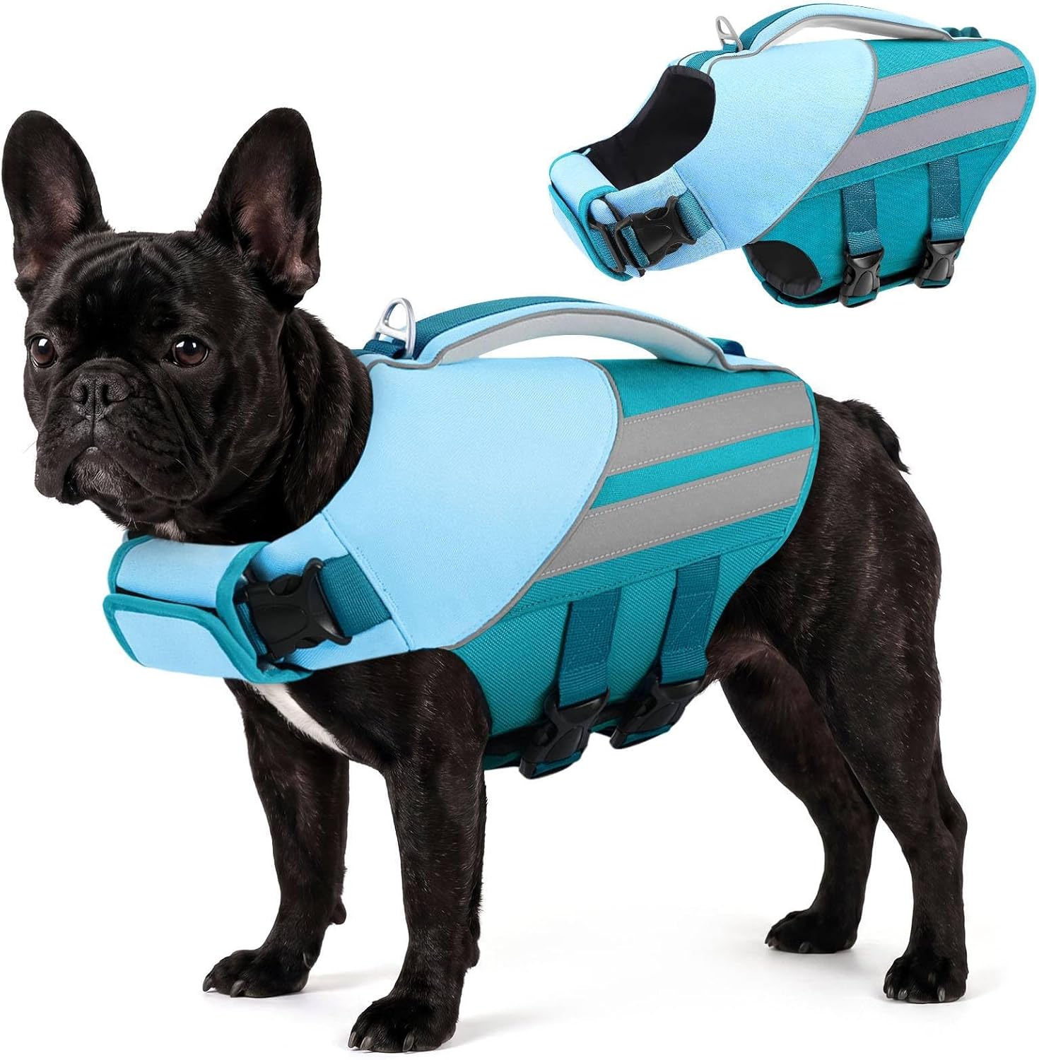 Queenmore Dog Life Jacket for Large Dogs, Lightweight High Flotation Dog Life Vest for Boating, Adjustable Pet Swimming Vest Lifesaver with Rescue Handle for Large Dogs, Rose Pink L - Image 11