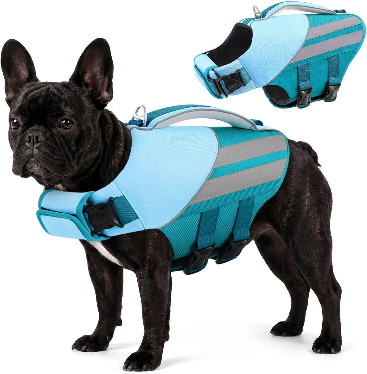 Queenmore Dog Life Jacket for Large Dogs, Lightweight High Flotation Dog Life Vest for Boating, Adjustable Pet Swimming Vest Lifesaver with Rescue Handle for Large Dogs, Rose Pink L - Image 11