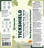 Cedarcide Extra-Strength Tickshield Kit | Deep Woods Cedar Oil Spray Kills & Repels Ticks, Fleas, Chiggers and Mosquitoes | Safe for People & Pets | Natural Essential Oils | Medium - Image 9
