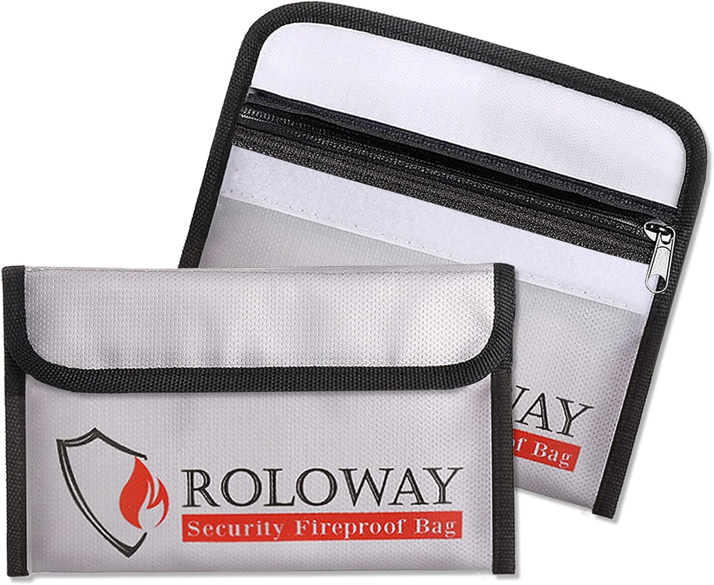 ROLOWAY Small Fireproof Bag (5 x 8 inches), Non-itchy Fireproof Money Bag for Cash, Valuables, Passport, Currency & Keys (2-Pack) - Image 12