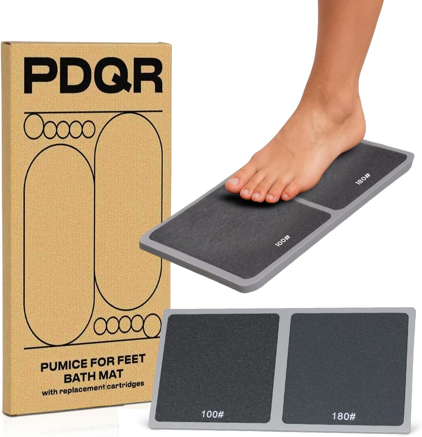 PDQR premium pumice mat for feet on bathroom floor