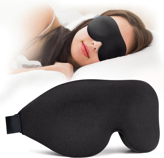 NEWVANGA 3D Contoured Sleep Mask front view showing deep eye sockets