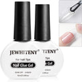 Jewhiteny nail glue gel bottle front view with white label and black cap