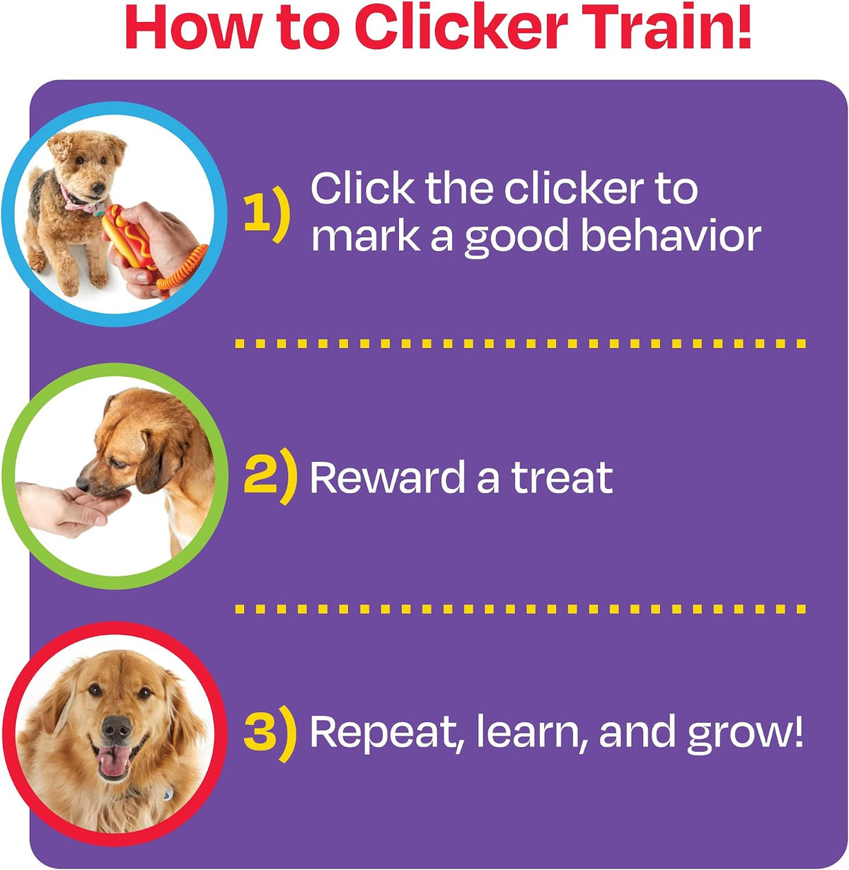 Authentic Brightkins USA imported dog clicker tool for positive reinforcement behavior training.