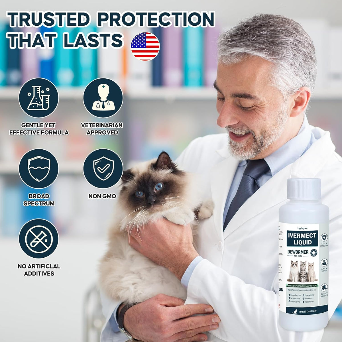 Clinical grade cat wormer supplement for internal balance and gut support
