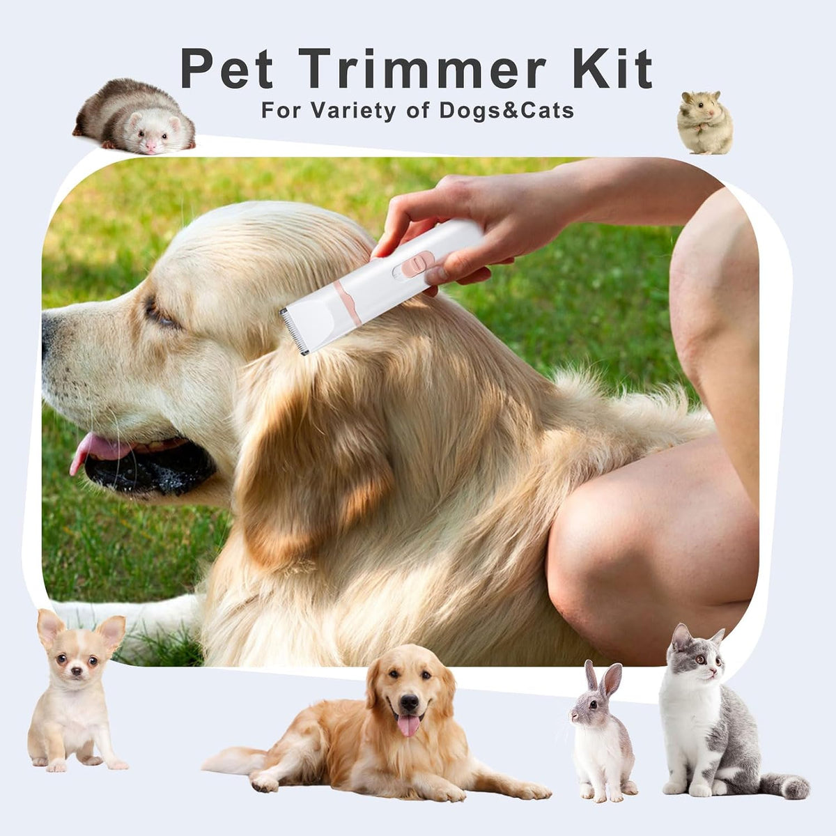 Full packaging of the authentic USA imported KIKETECH pet grooming kit with cleaning brush and oil