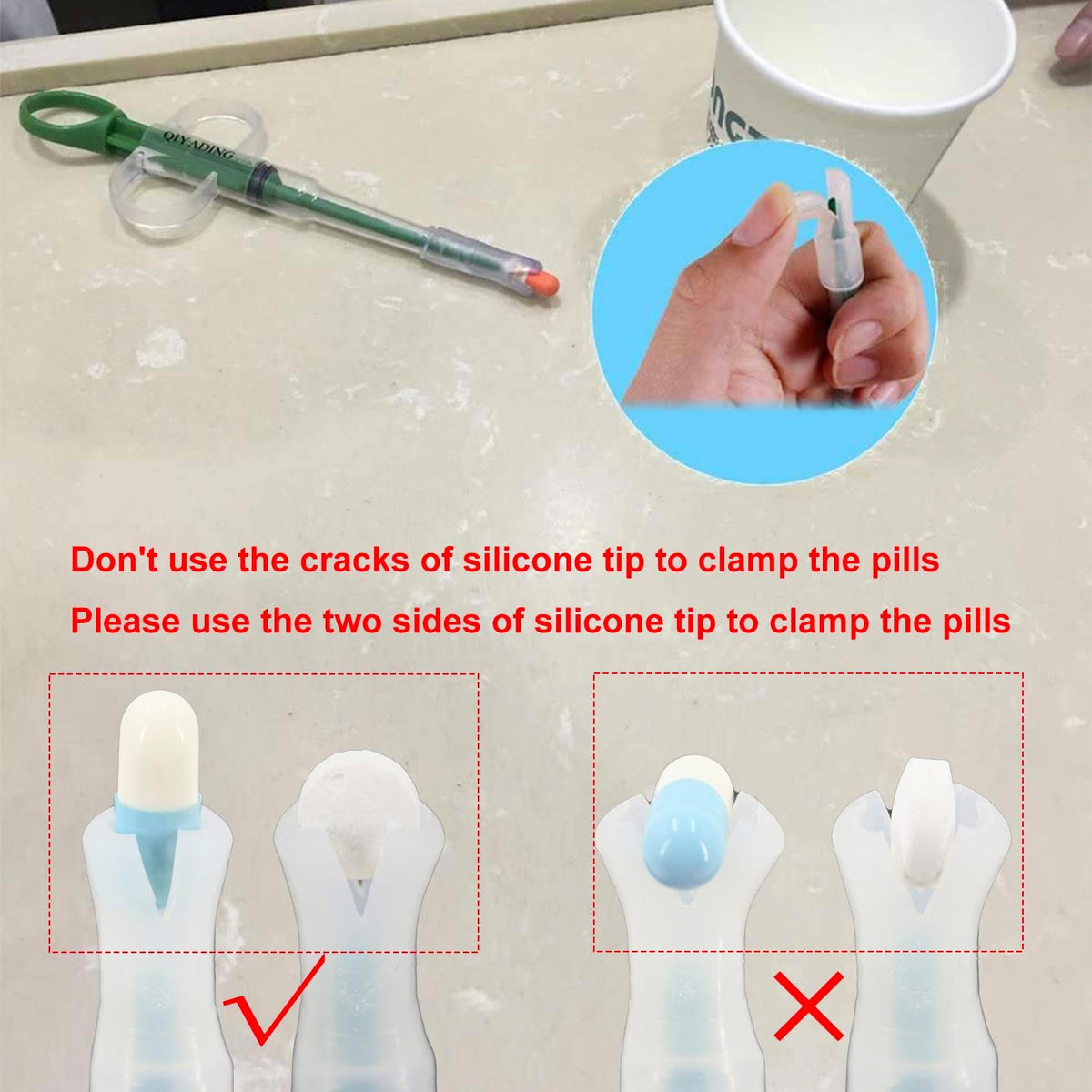 Side profile of the reusable silica gel pet medicine feeding syringe