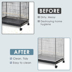 White mesh seed catcher skirt for round and square bird cages