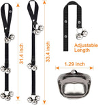 Fosiweelo adjustable dog bells hanging on a door handle
