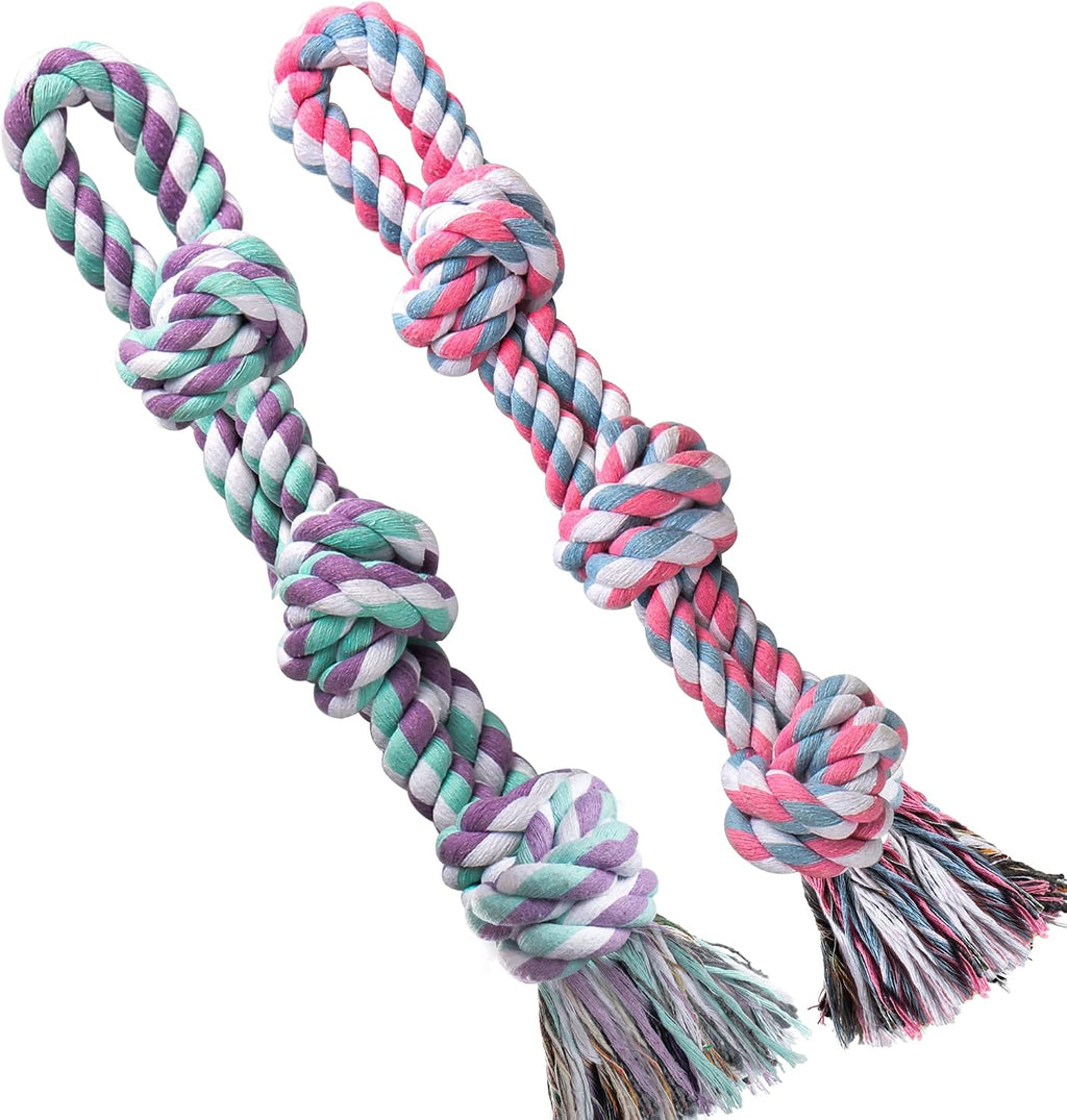 UPSKY thick knotted dog rope toy display showing product measurements