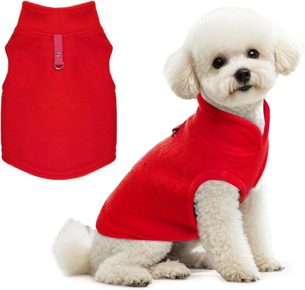 Rbenxia 1 Piece Dog Sweater with Leash Ring Soft Fleece Vest Dog Pullover Warm Jacket Pet Dogs Clothes Winter Dogs Outfits for Small Puppy Cat Pets (Purple, Medium) - Image 9