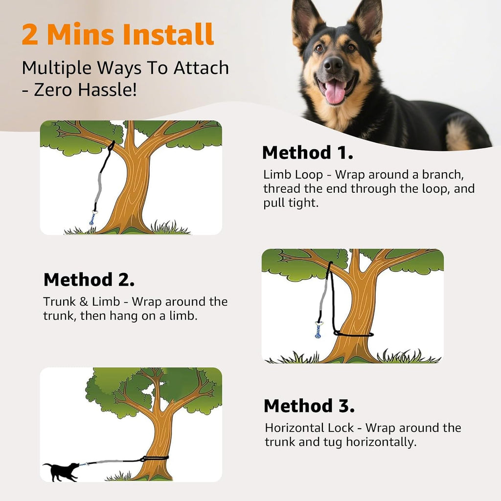 LOOBANI interactive tether tug toy showing the safe fabric loop attachment