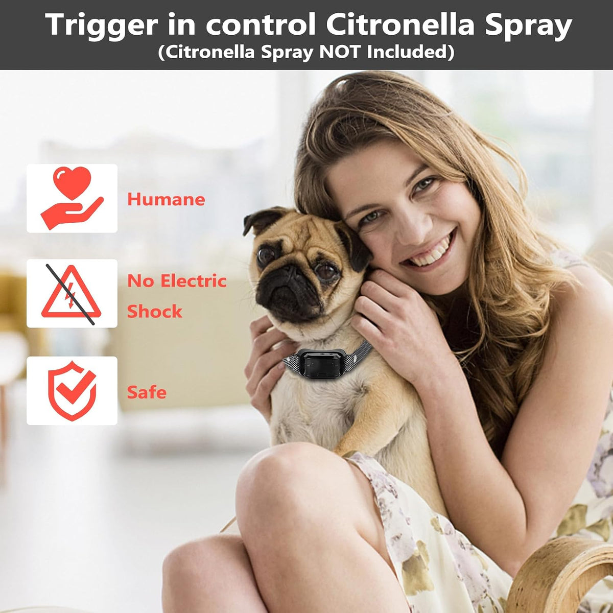 Close up of Supernight citronella collar remote control screen