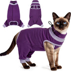 Cat Recovery Suit with Hind Legs, Soft Spay Recovery Suit for Female Cats, Kitten Onesie for Cats After Surgery, Anti-Licking Abdominal & Hind Leg Wound Protector, Cone Alternative - Purple S - Image 11
