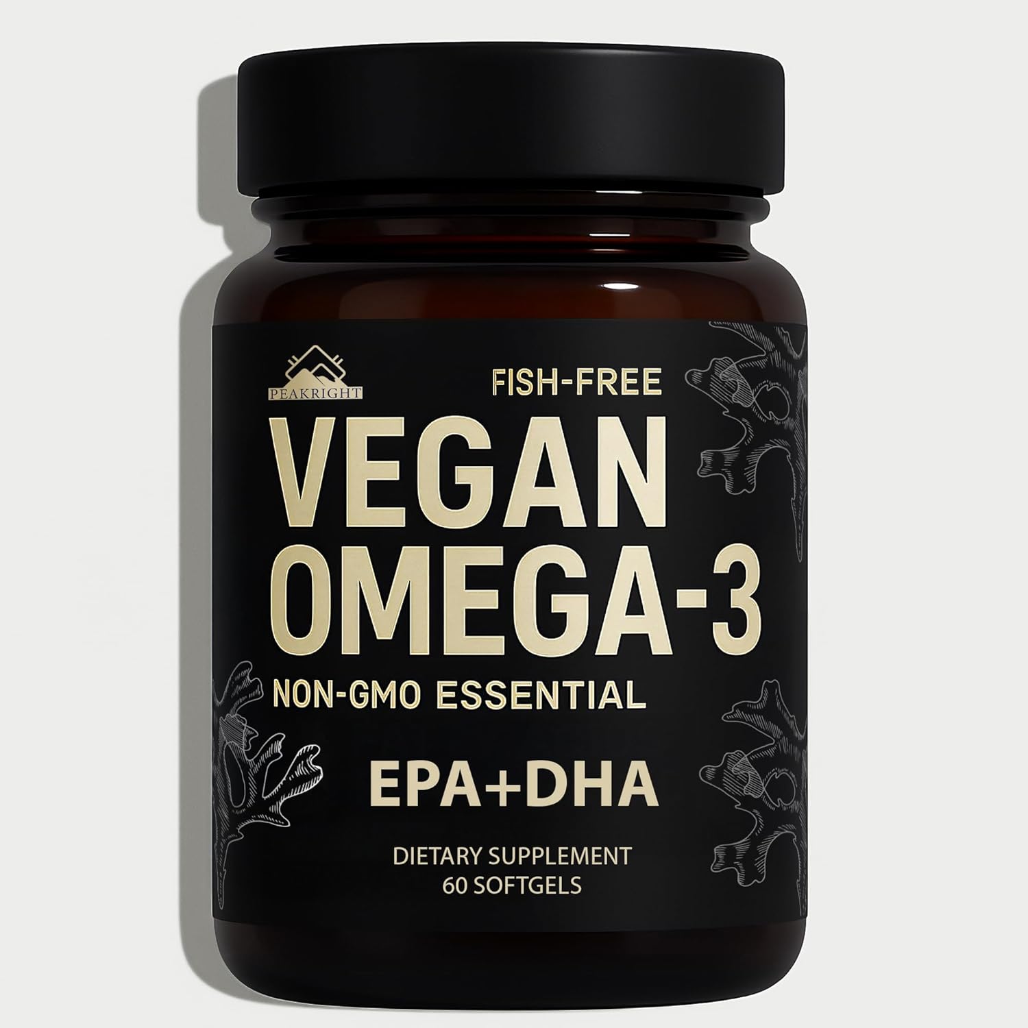 Nextrino Peakright Vegan Omega 3 front view bottle