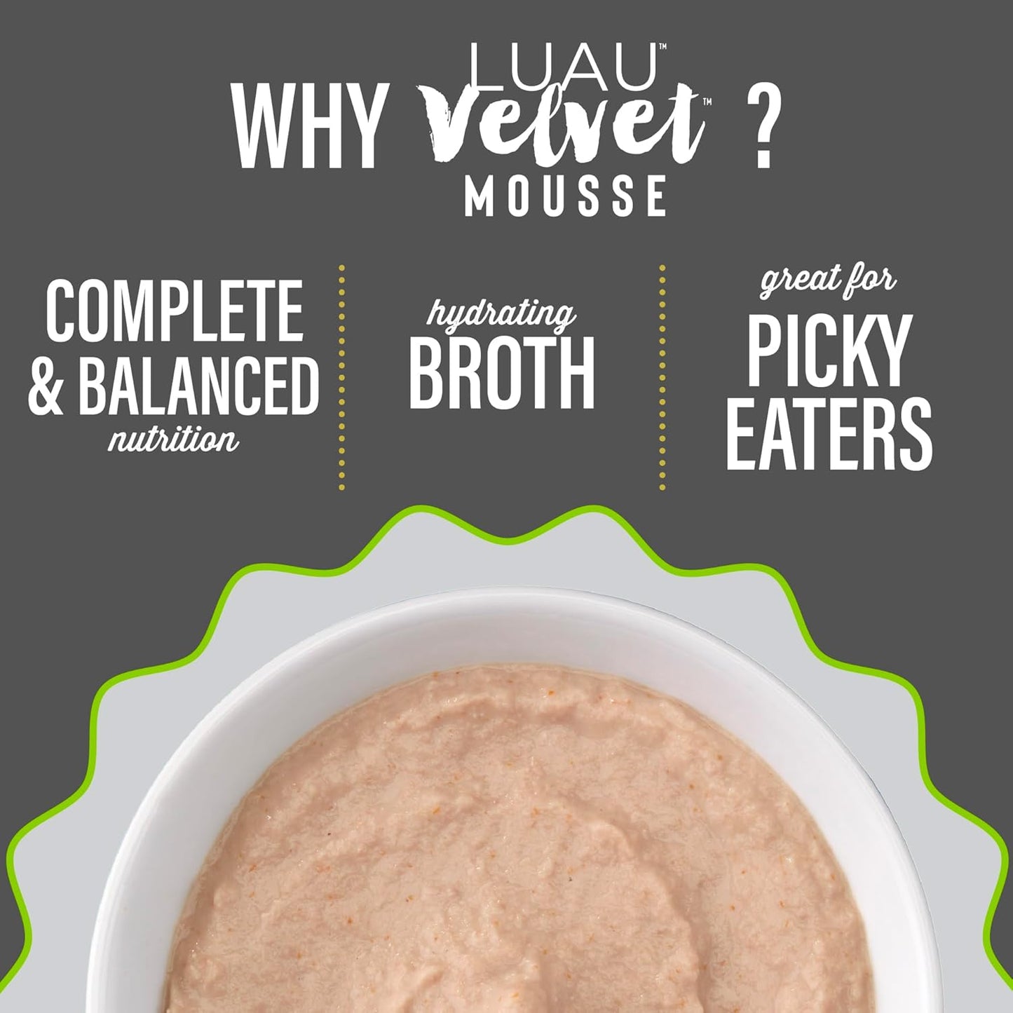 Tiki Pets Velvet Mousse assorted multipack highlighting tuna salmon and chicken meat options