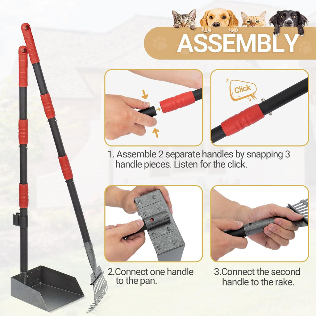Heeyoo long adjustable handle pooper scooper being assembled