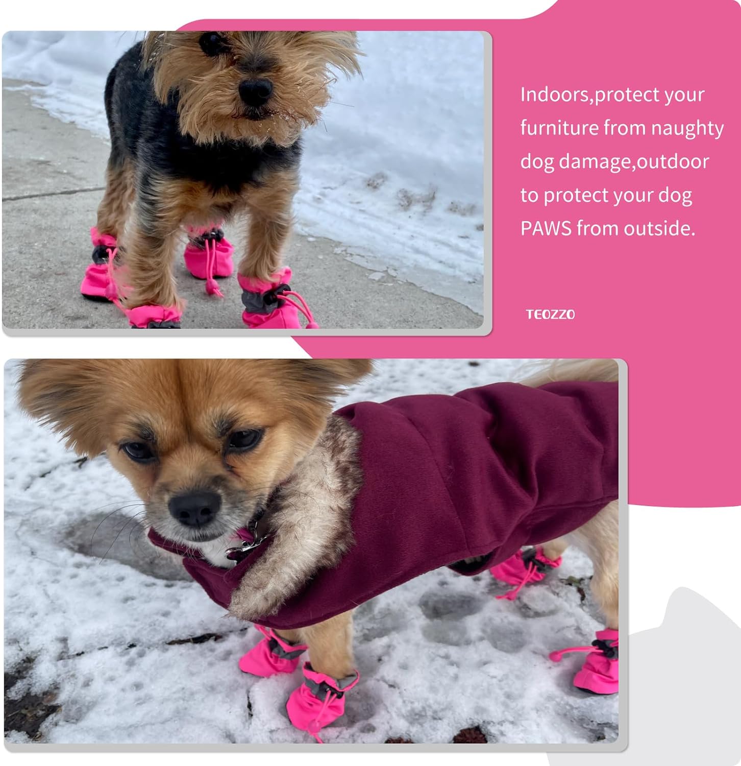 Teozzo dog boots set of 4 pieces