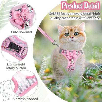 SALFSE soft breathable mesh pet harness back closure details