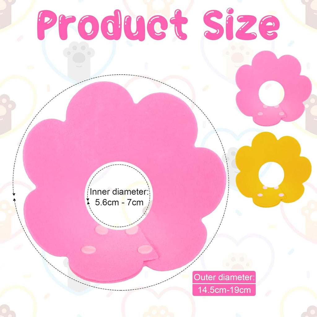 Xyembu adjustable flower shape pet e-collar in yellow for small dogs
