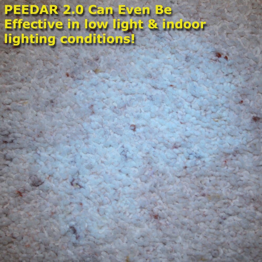 Close up view of the 21 LED lights inside the PeeDar blacklight detector