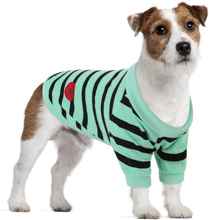 Pet Dog Striped T-Shirt Dogs Cats Cotton Vest Spring Summer Pet Apparel Tee Shirt Suitable for Small and Medium Large Pets French Bulldog Bichon - Image 10