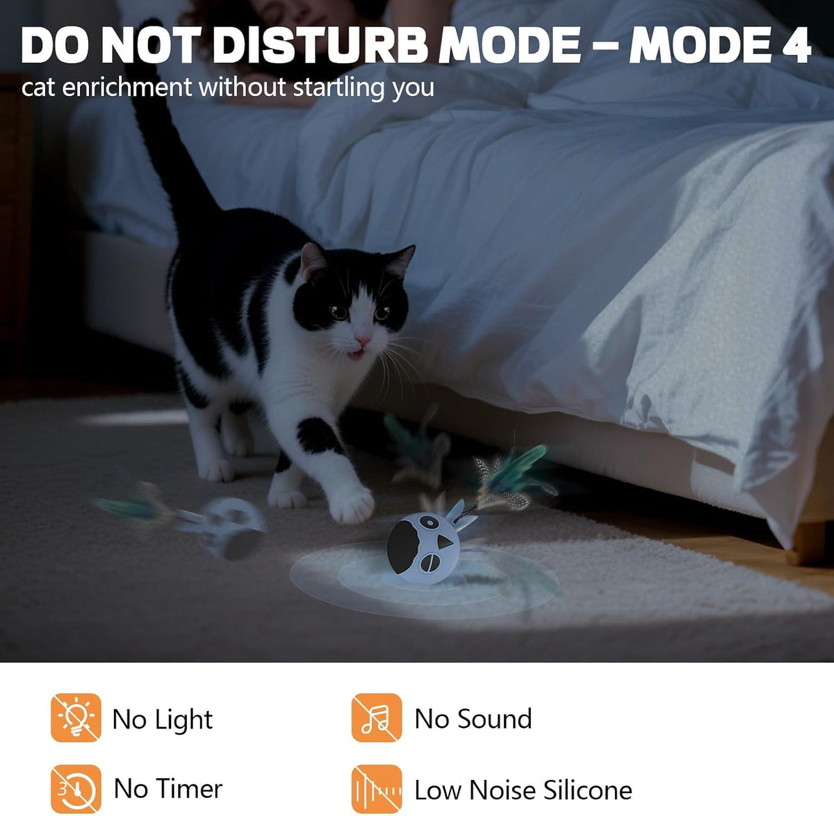Close up of Kiwilove USB rechargeable smart kitten exercise toy