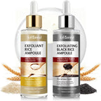 Vofank black rice exfoliant and white rice ampoule front view packaging