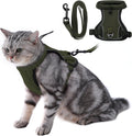 LIANZIMAU Escape Proof Cat Harness and Leash Set front view on an outdoor walk