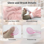 Soft bristled guinea pig grooming brush with protective lid cover
