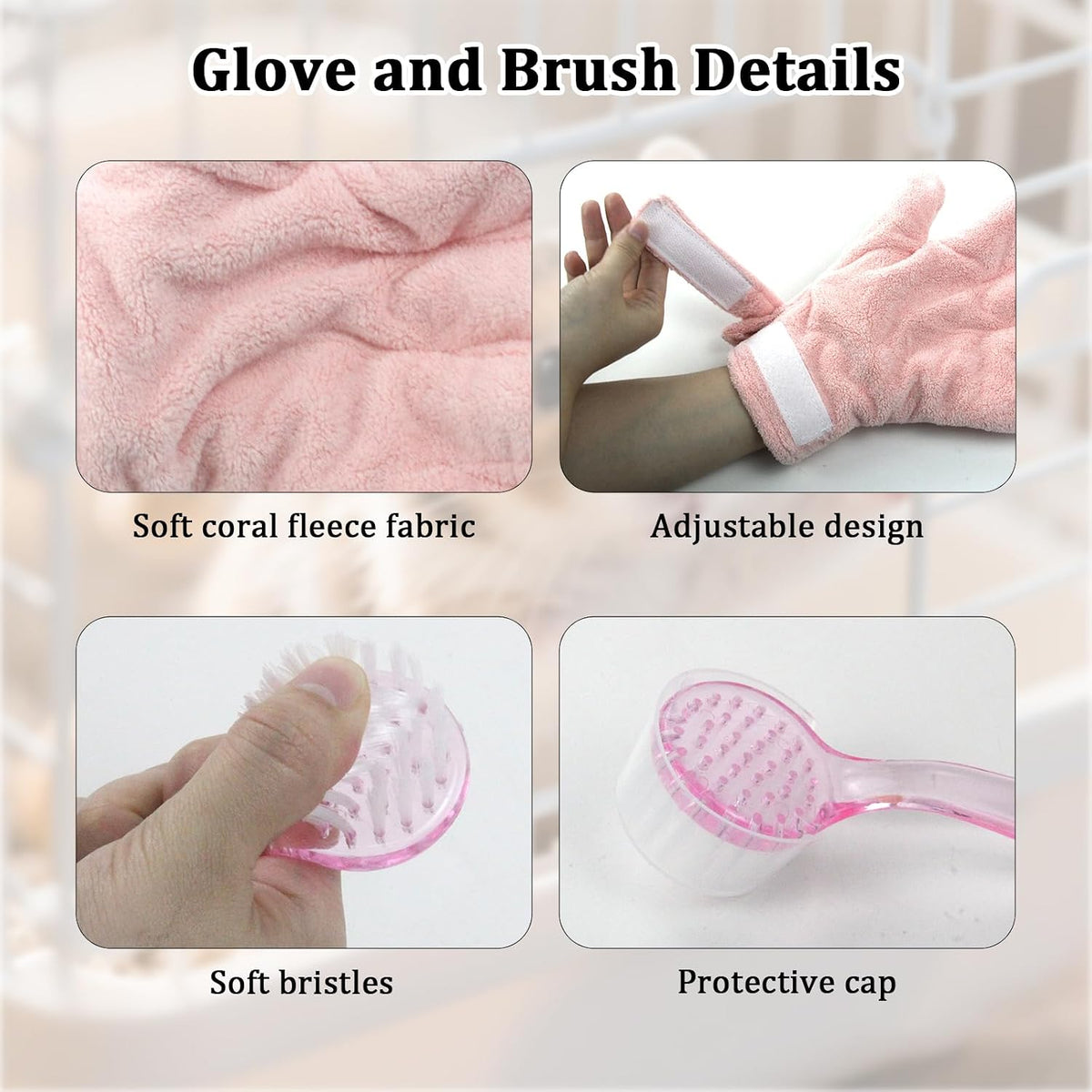Soft bristled guinea pig grooming brush with protective lid cover