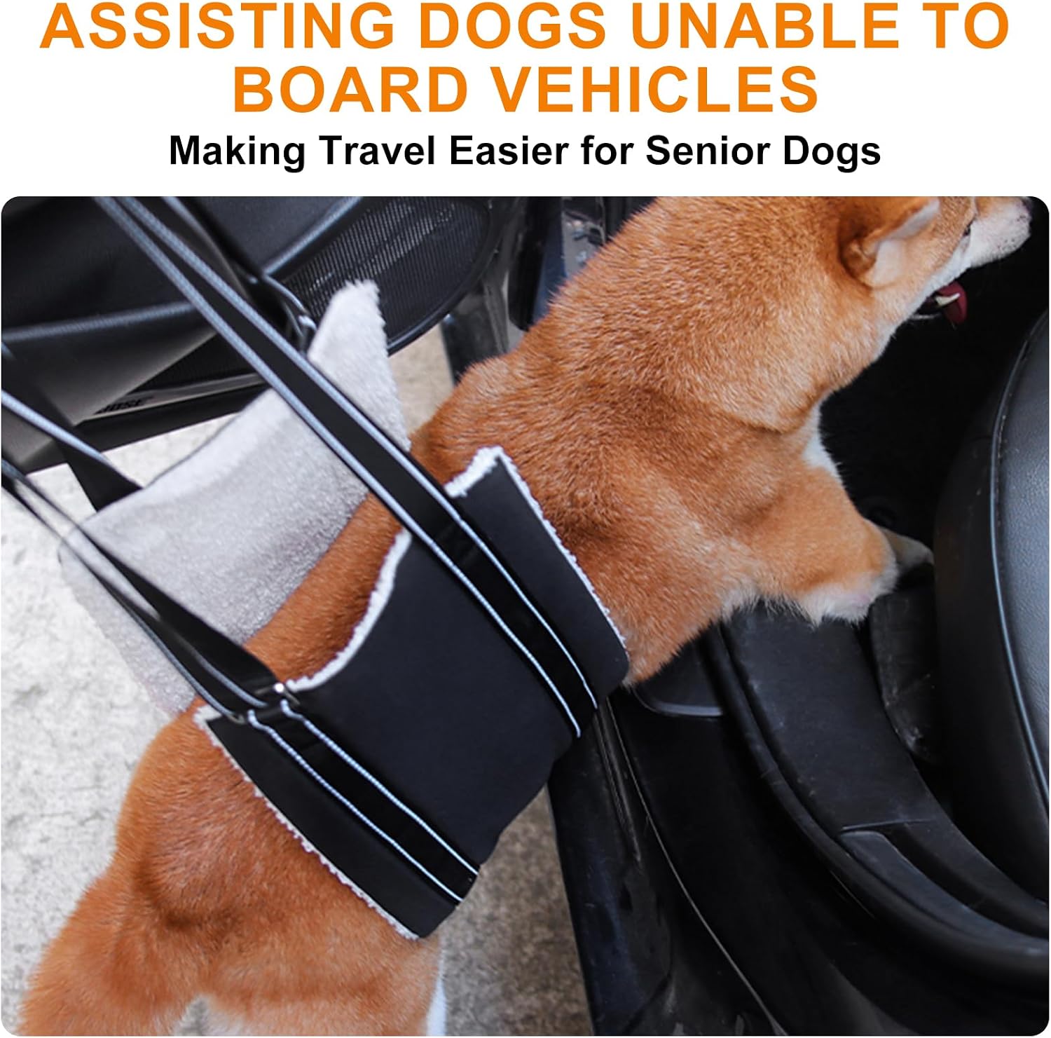 Durable Oxford fabric exterior of portable dog lift sling