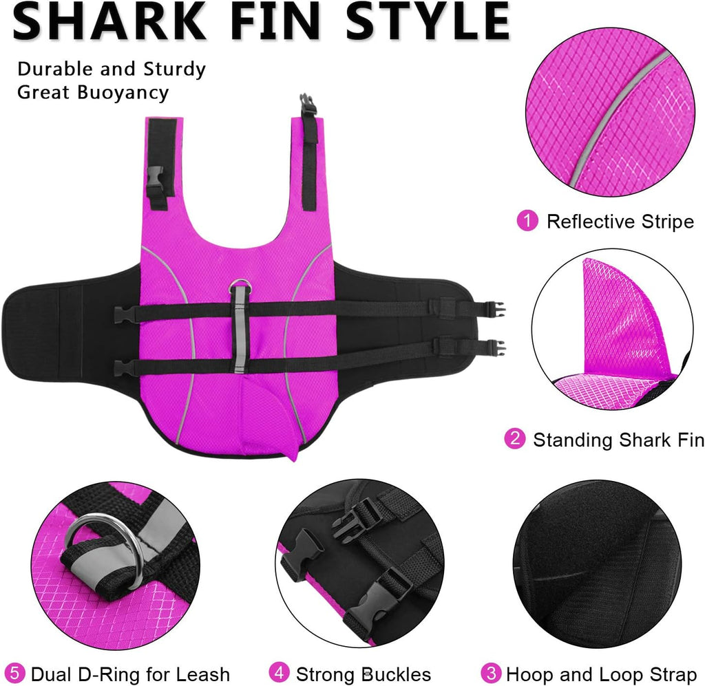 Queenmore canine safety jacket side profile showing the upright shark fin style design for small dog breeds.