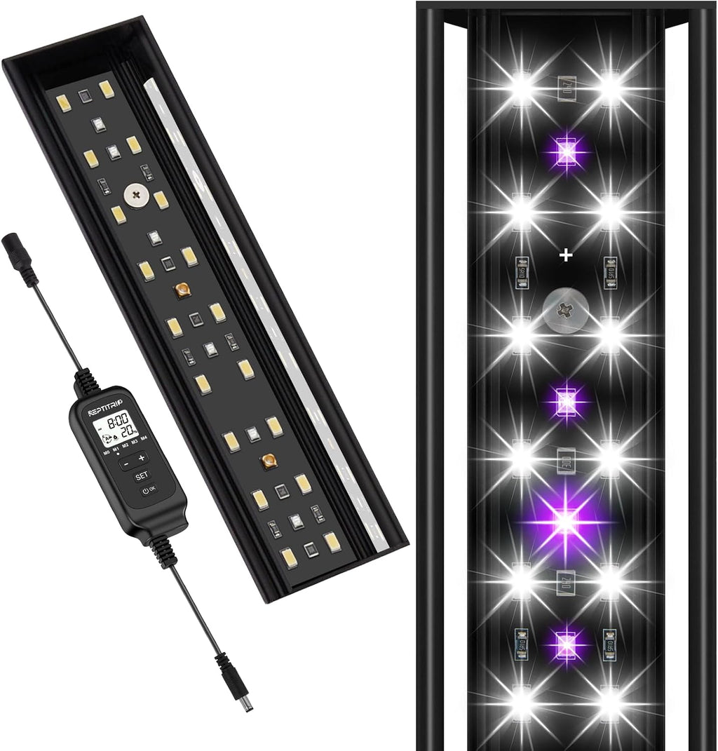REPTITRIP 16-Inch LED UVB Reptile Light with Auto On/Off & Preset Day-Night Cycle Dimming, 4 UVI Modes Fixture Controller, 14W Aluminum UVA UVB Lamp for Bearded Dragons, Turtles & Snakes, 6500K - Image 11