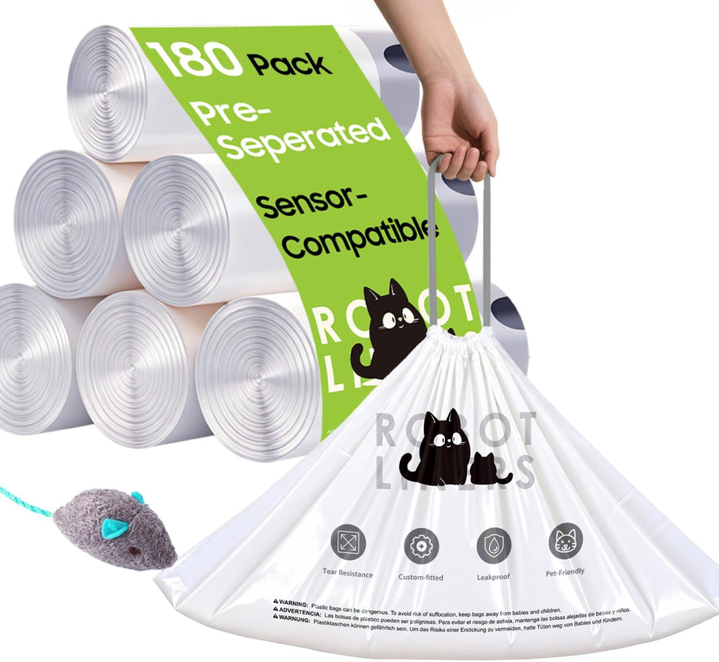 120 Tidy Draw-Pack Automatic Litter Box Bags Cat Litter Box Robot Model 5/4/3 Waste Bags, Tear-free, Sensor-compatible, Thick Heavy Duty Cat Litter Box Liner Bags 25.2 x 15.7 IN - Image 12