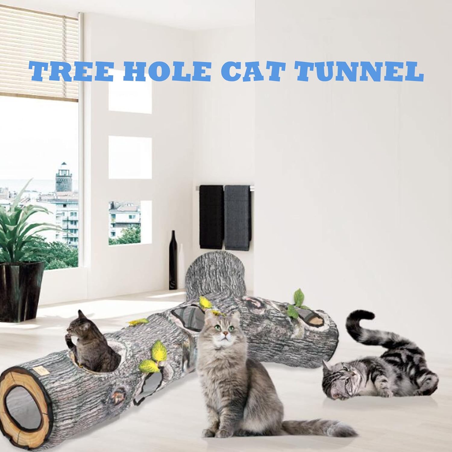Premium imported rustic cat tunnel bed layout for multiple large pets