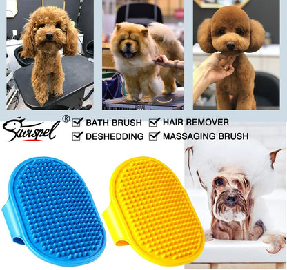 Water being rinsed through the bristles of a Kwispel dog shedding comb
