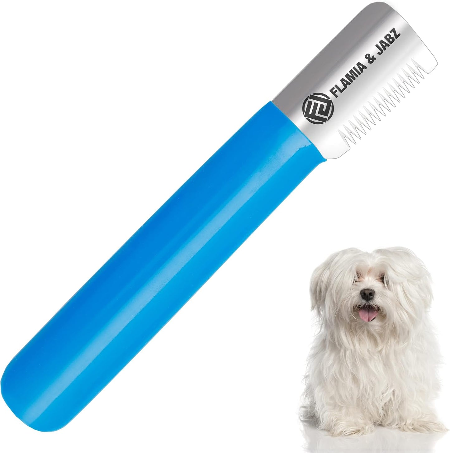 FLAMIA & JABZ two pack right handed pet de shedding kit packaging