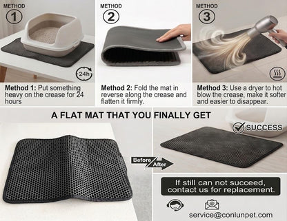 Phthalate free non slip pet mat protecting hardwood floors from stains