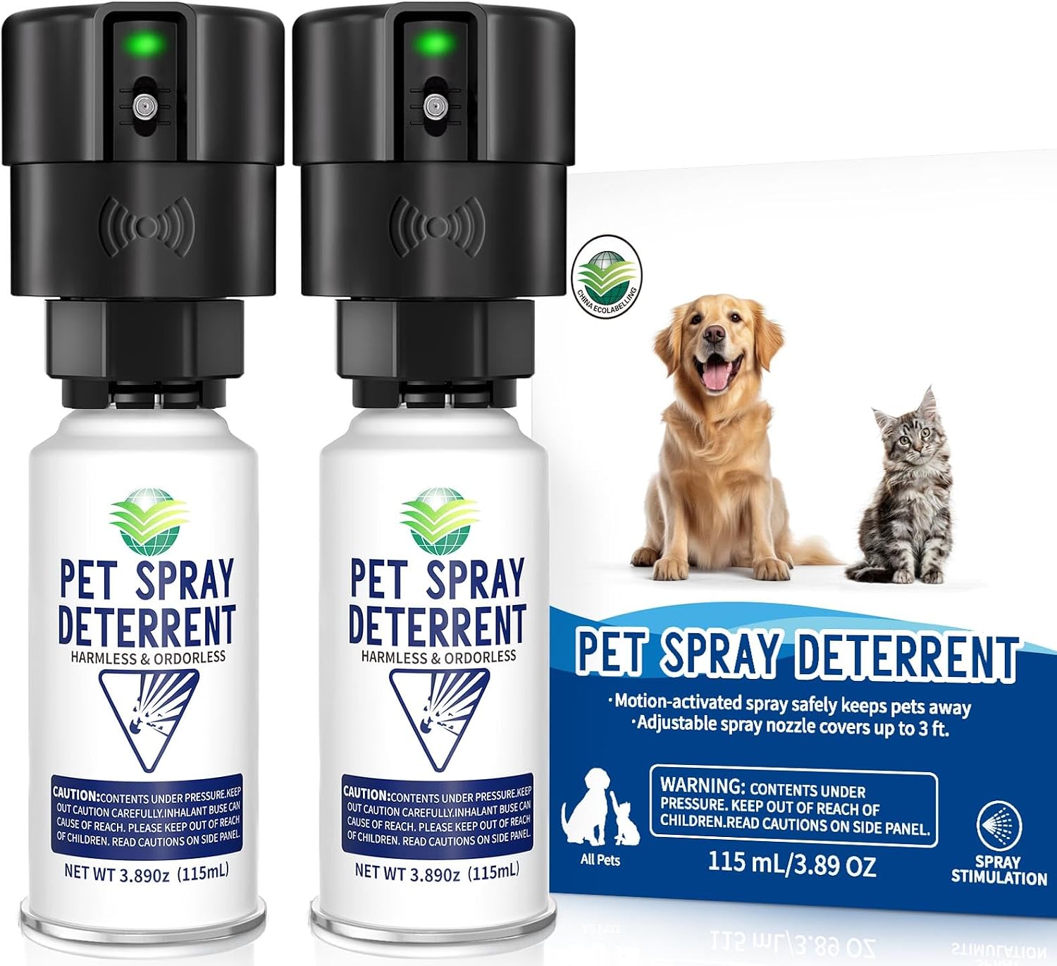 Pet Spray Deterrent System, Motion Activated Cat System, Pet Device Senses Cat & Dog Up to 3 Feet Away, Outdoors & Indoor Cat Deterrent Spray [1 Pack] Black - Image 9