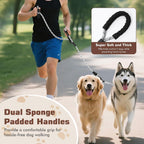 Tivray heavy duty gray dog leash reflective strips illuminated for safety.