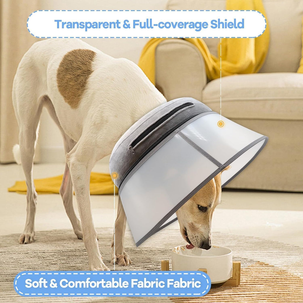 Side view of soft inflatable collar for large dogs