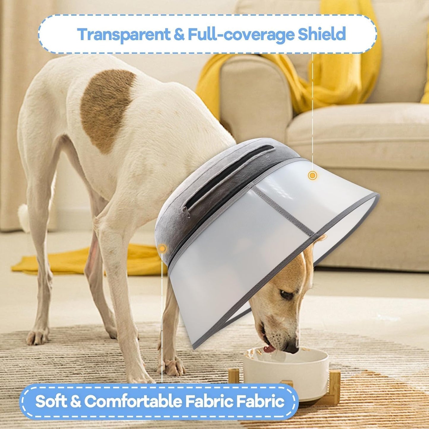 Side view of soft inflatable collar for large dogs